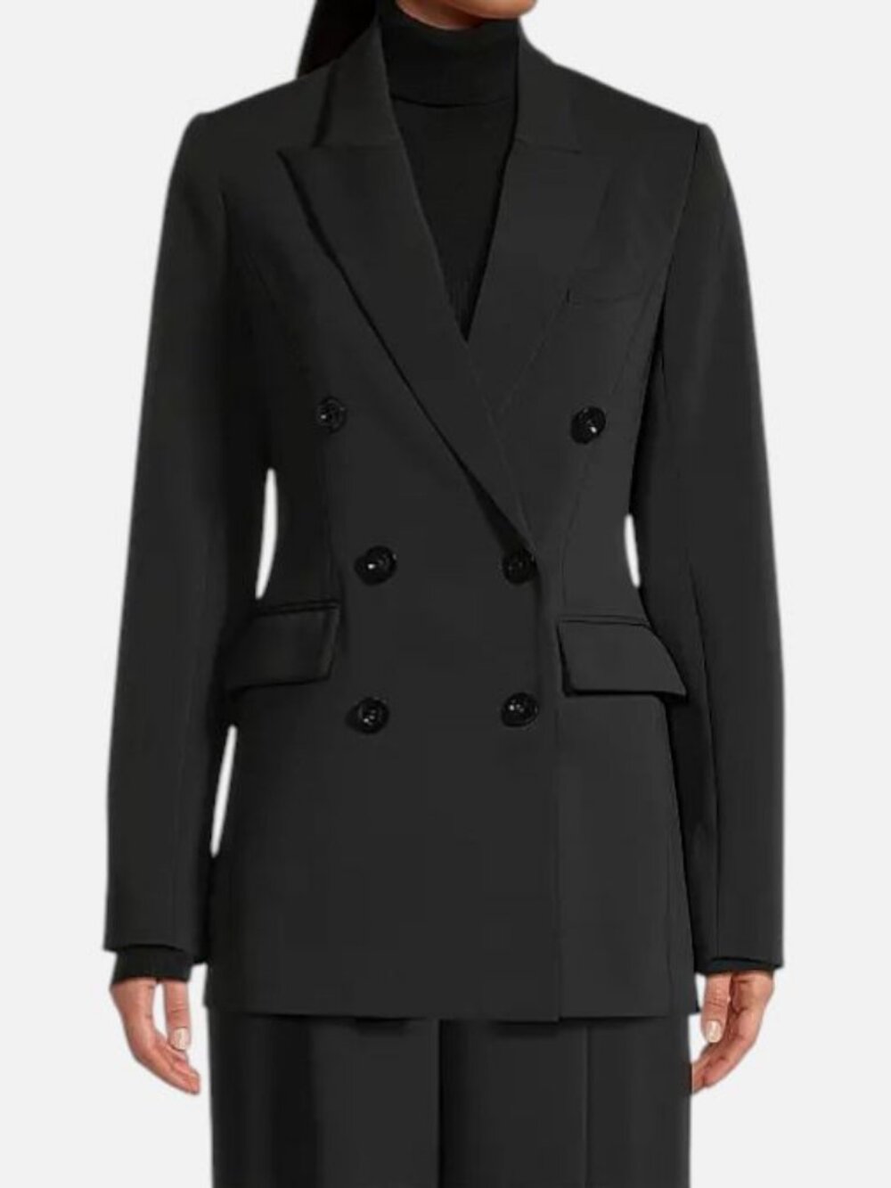 Toccin Women's Black Mia Double Breasted Blazer Jacket Size 4